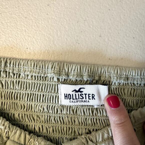 Hollister Peasant Eyelet Crop Top Green Women's Size Large - Picture 3 of 5